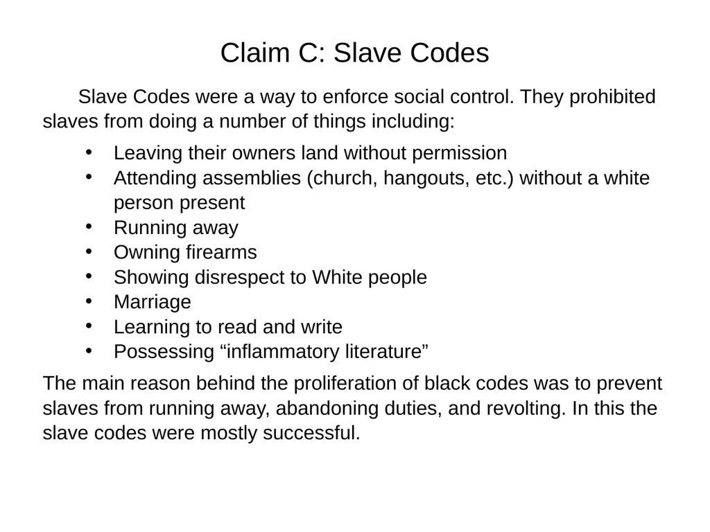Chattel Slavery: Corroborating Evidence LESSON - slide 11 of 17