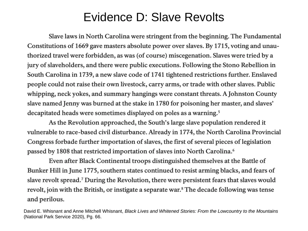 Chattel Slavery: Corroborating Evidence LESSON - slide 14 of 17