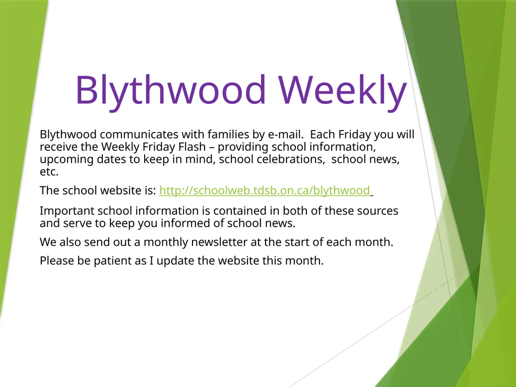 PARENT HANDBOOK 2 Strathgowan Crescent Toronto, - slide 39 of 41