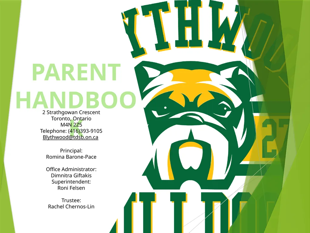 PARENT HANDBOOK 2 Strathgowan Crescent Toronto, - slide 1 of 41
