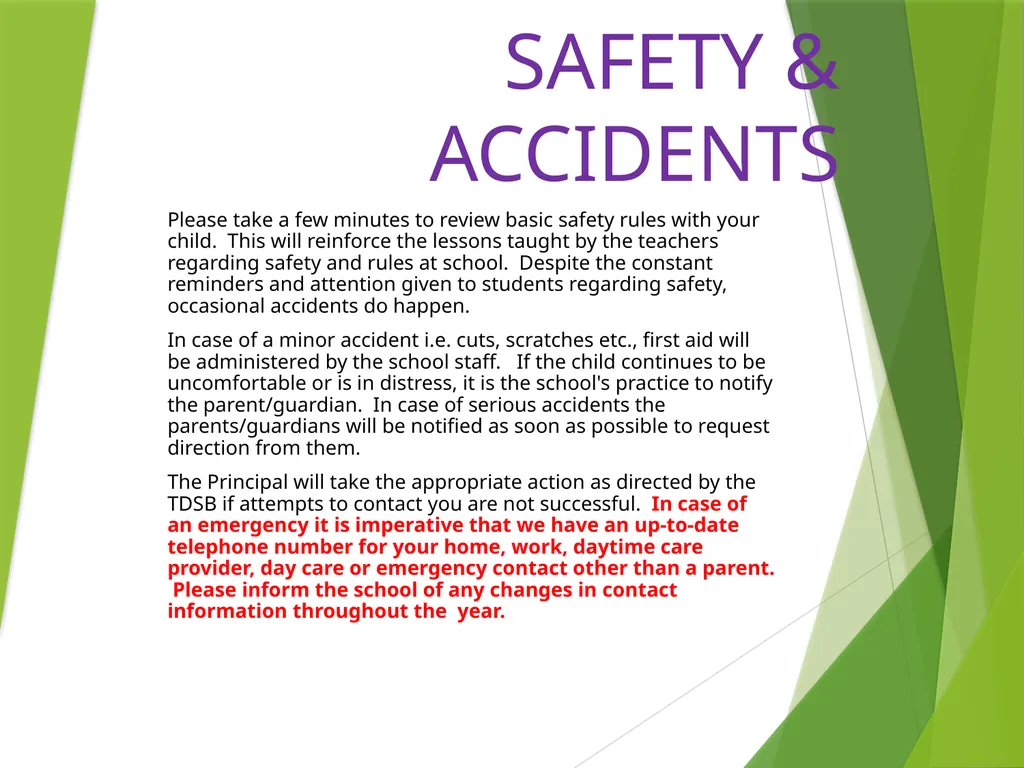 PARENT HANDBOOK 2 Strathgowan Crescent Toronto, - slide 28 of 41