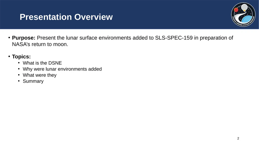 ASEC 2021 Lunar Surface Environments Added to the - slide 2 of 11