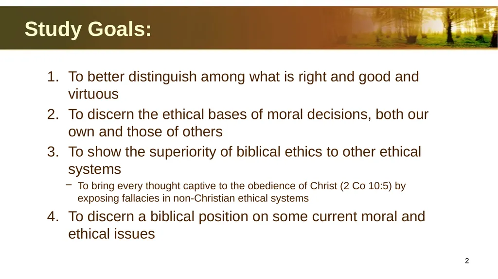 Introduction to Christian Ethics Jim Sutherland, - slide 2 of 55