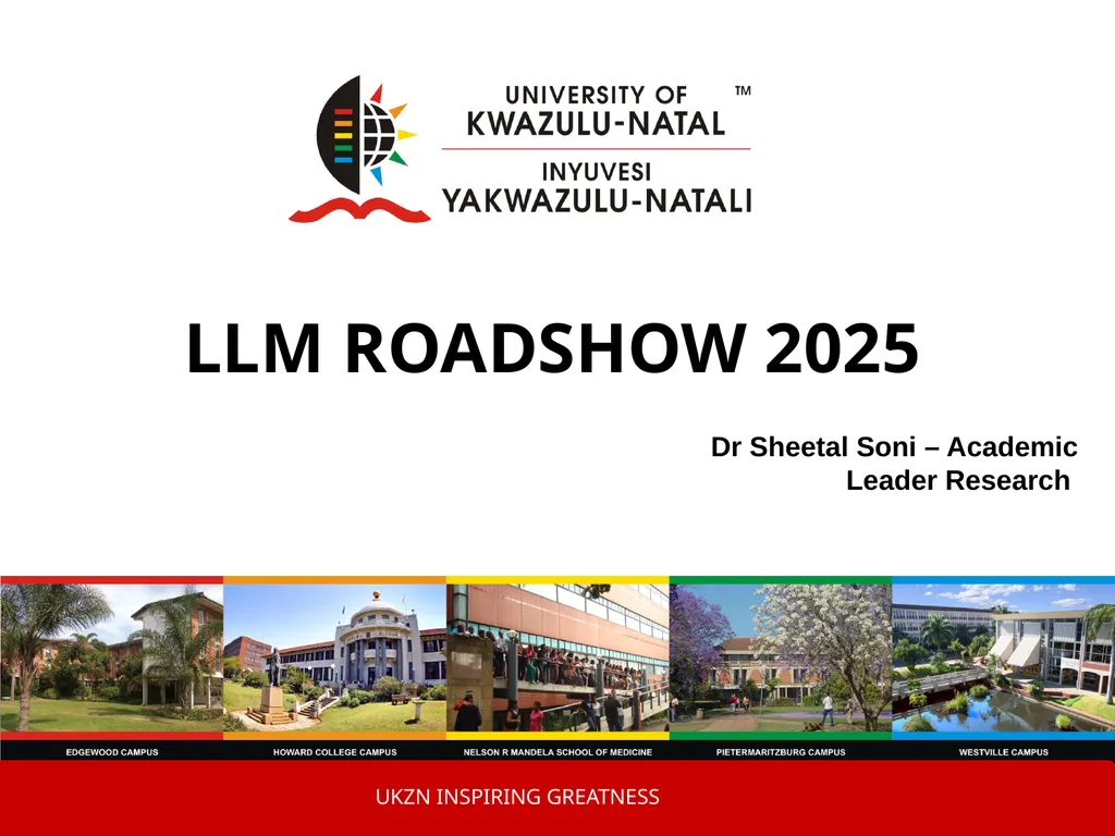 LLM ROADSHOW 2025 Dr Sheetal Soni – Academic - slide 1 of 17