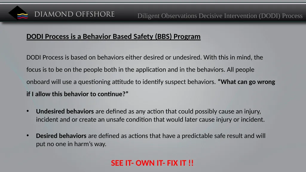 Diamond’s Mission Statement Diamond Offshore - slide 16 of 25