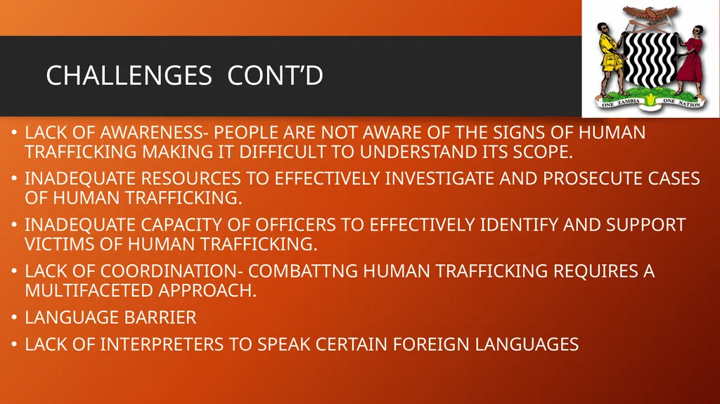 COMBATTING HUMAN TRAFFICKING: CHALLENGES AND - slide 20 of 22