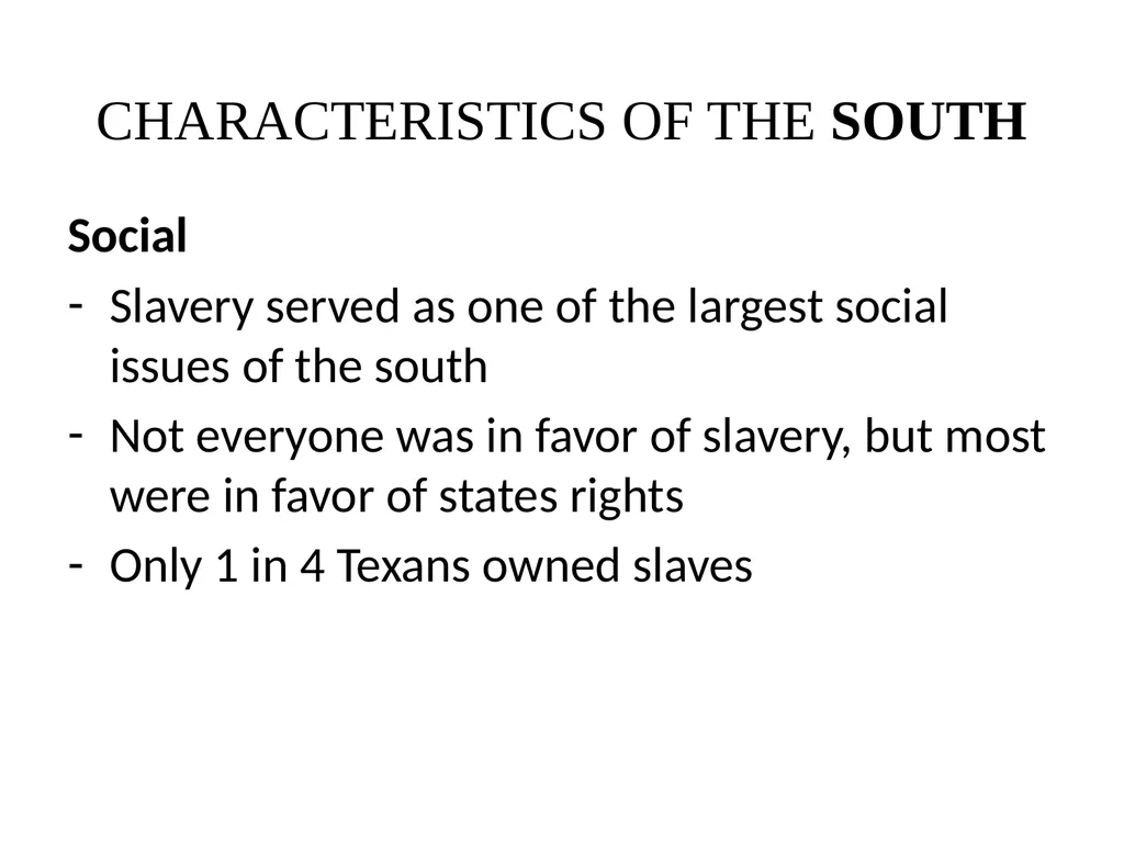 SECTIONALISM Regional Differences Agricultural, - slide 14 of 18