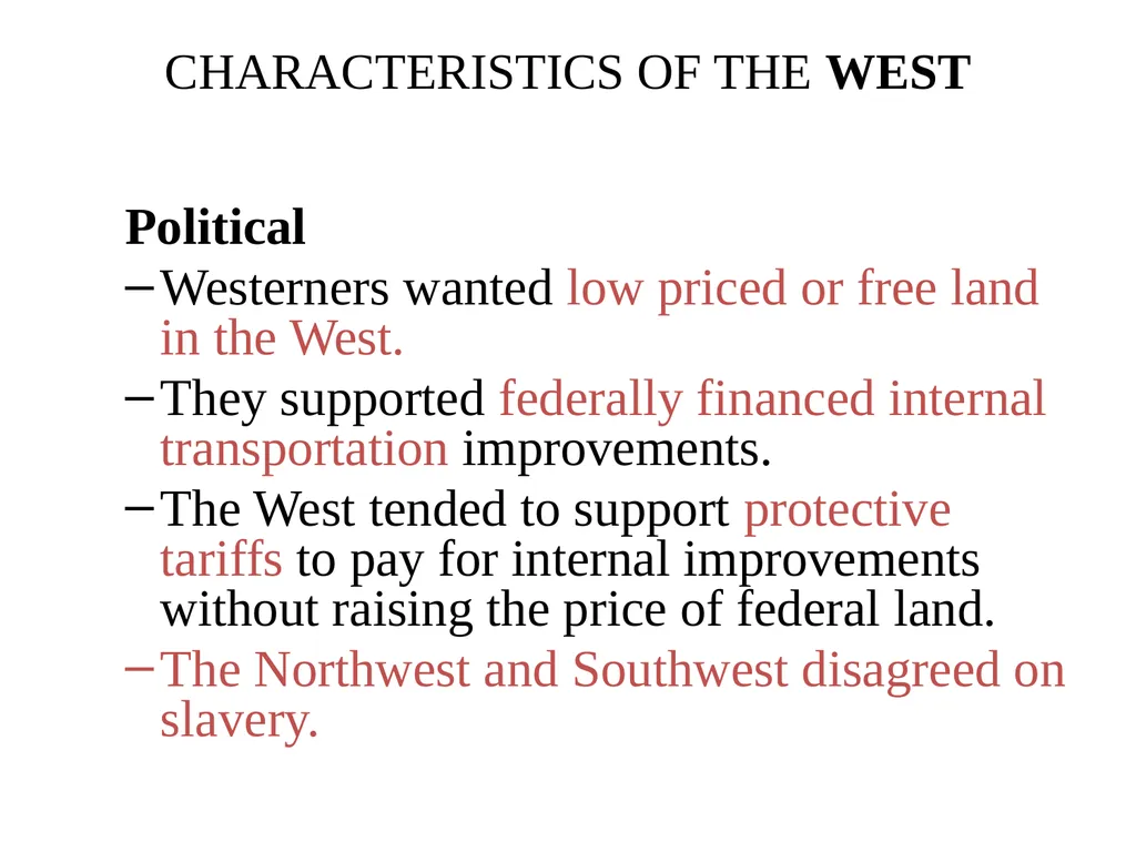 SECTIONALISM Regional Differences Agricultural, - slide 16 of 18
