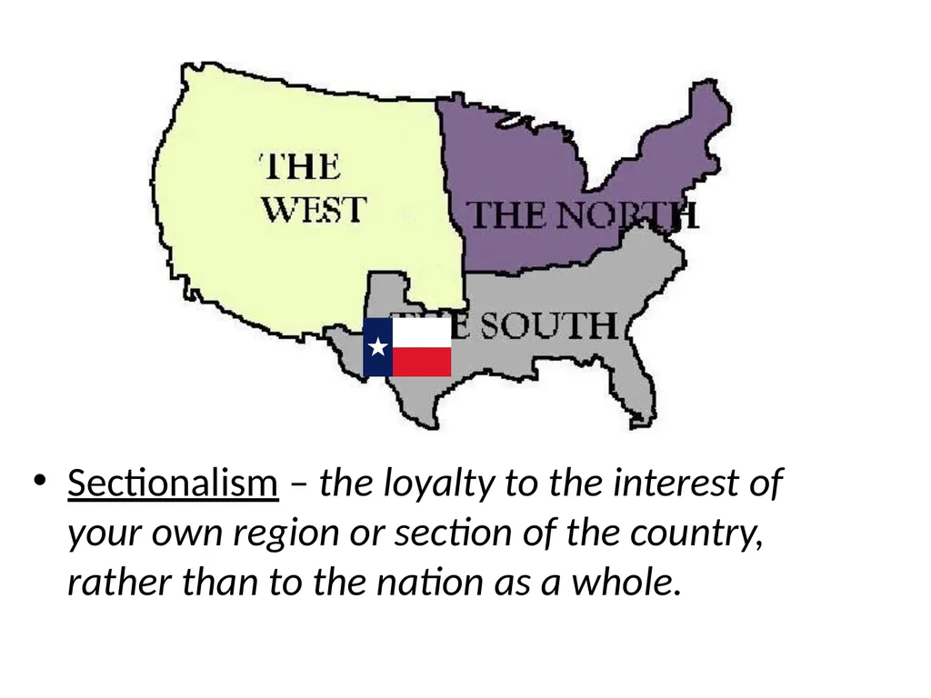 SECTIONALISM Regional Differences Agricultural, - slide 5 of 18