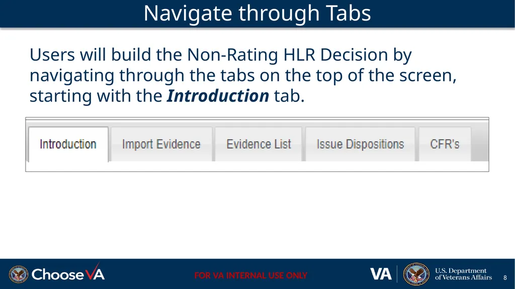 Building a Non-Rating Higher-Level Review Decision - slide 8 of 22
