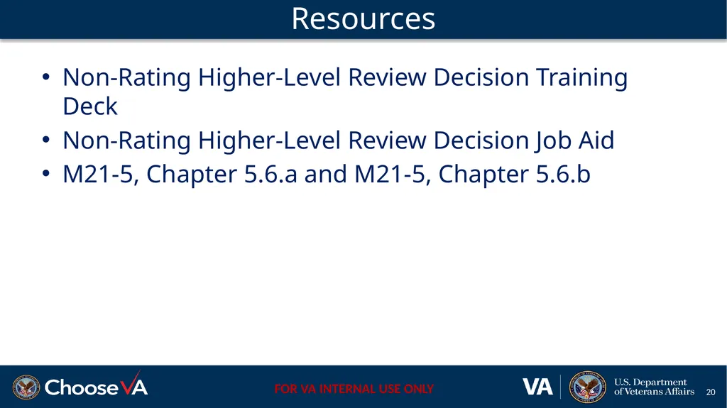 Building a Non-Rating Higher-Level Review Decision - slide 20 of 22
