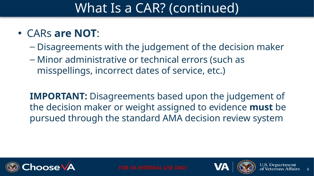 Claim Accuracy Request Pilot April 2021 Define a - slide 6 of 23