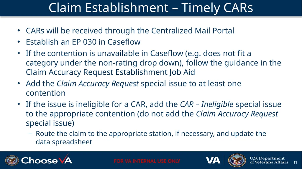 Claim Accuracy Request Pilot April 2021 Define a - slide 13 of 23