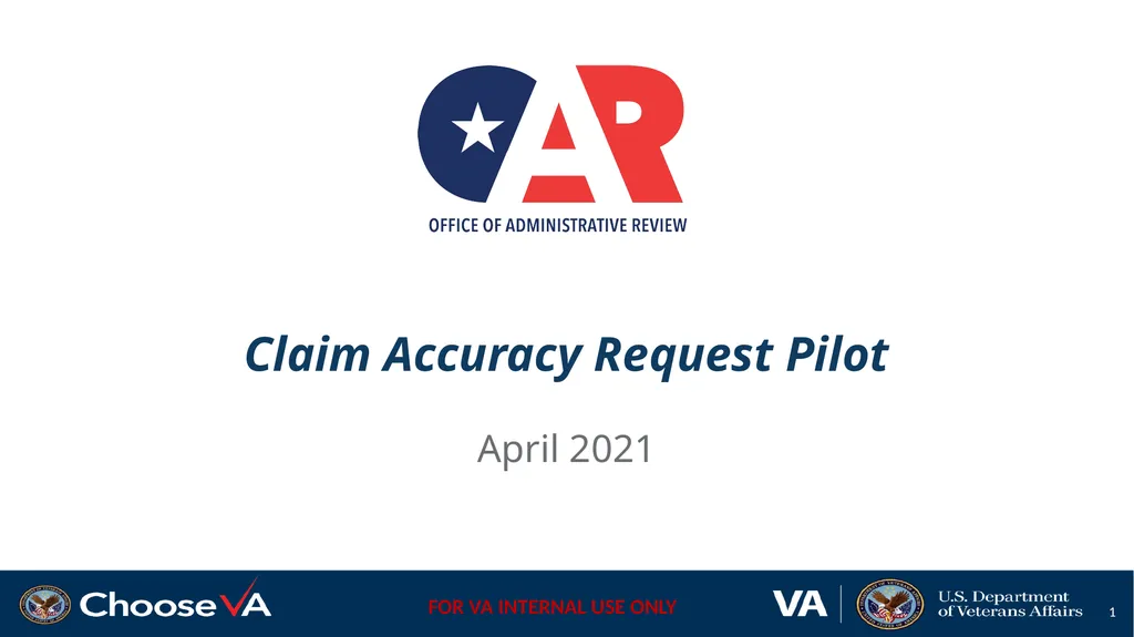 Claim Accuracy Request Pilot April 2021 Define a - slide 1 of 23