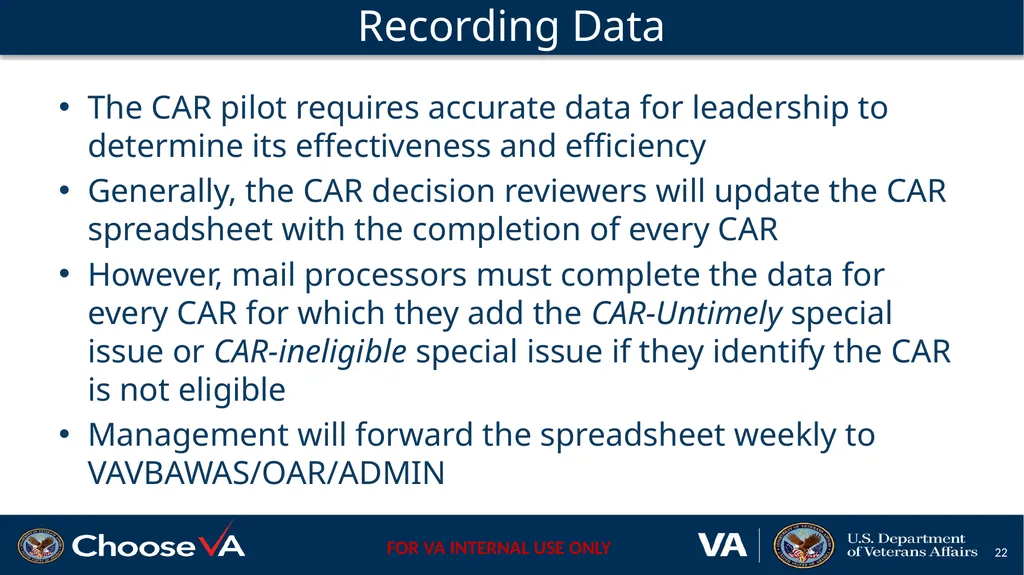 Claim Accuracy Request Pilot April 2021 Define a - slide 22 of 23