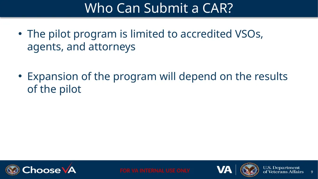 Claim Accuracy Request Pilot April 2021 Define a - slide 9 of 23