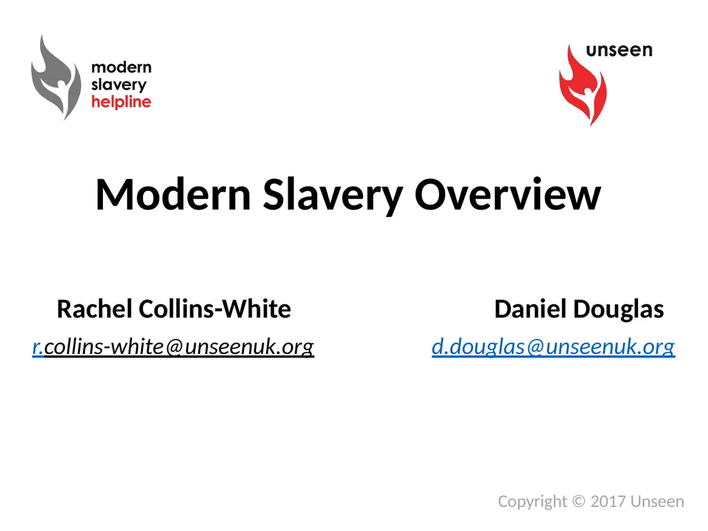 Modern Slavery Overview Rachel Collins-White - slide 1 of 15