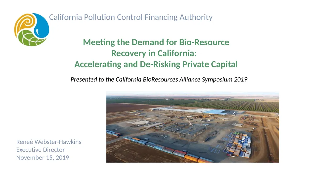 California Pollution Control Financing Authority - slide 1 of 10