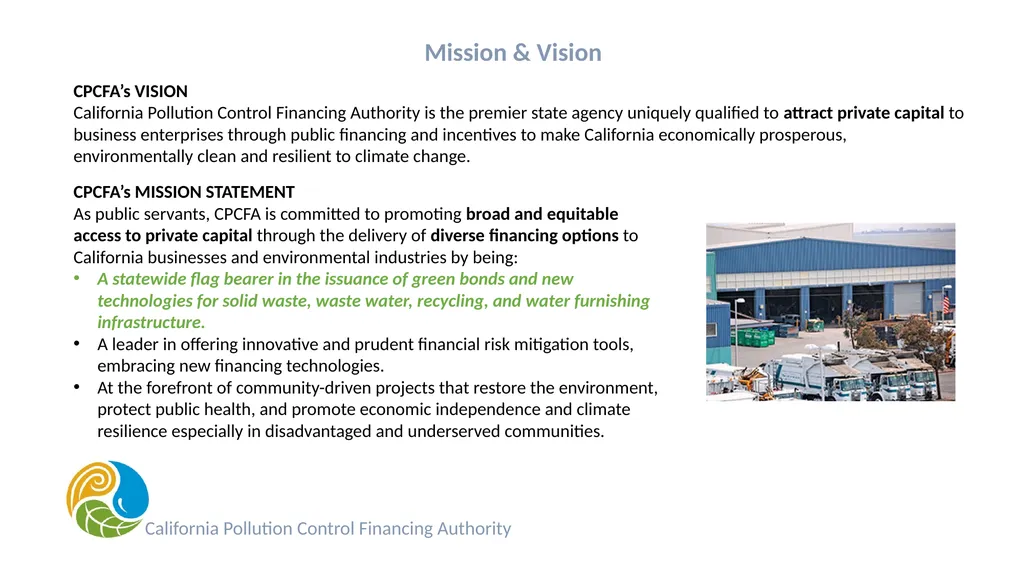 California Pollution Control Financing Authority - slide 3 of 10