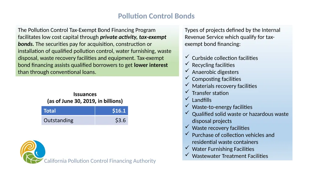 California Pollution Control Financing Authority - slide 4 of 10