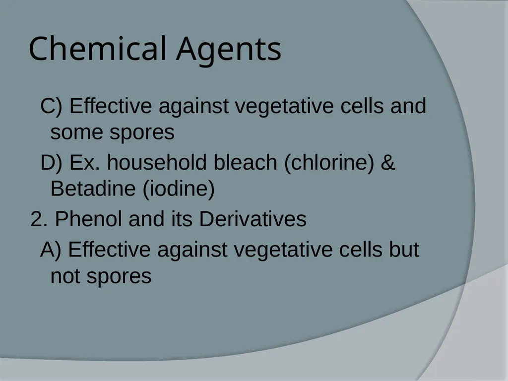 Physical & Chemical Control of Microbes Chapter 11 - slide 48 of 61