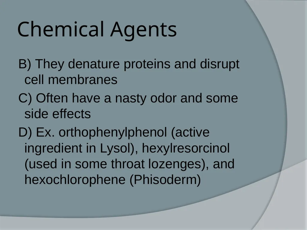 Physical & Chemical Control of Microbes Chapter 11 - slide 49 of 61