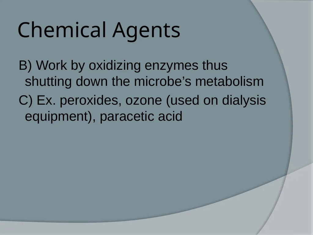 Physical & Chemical Control of Microbes Chapter 11 - slide 53 of 61