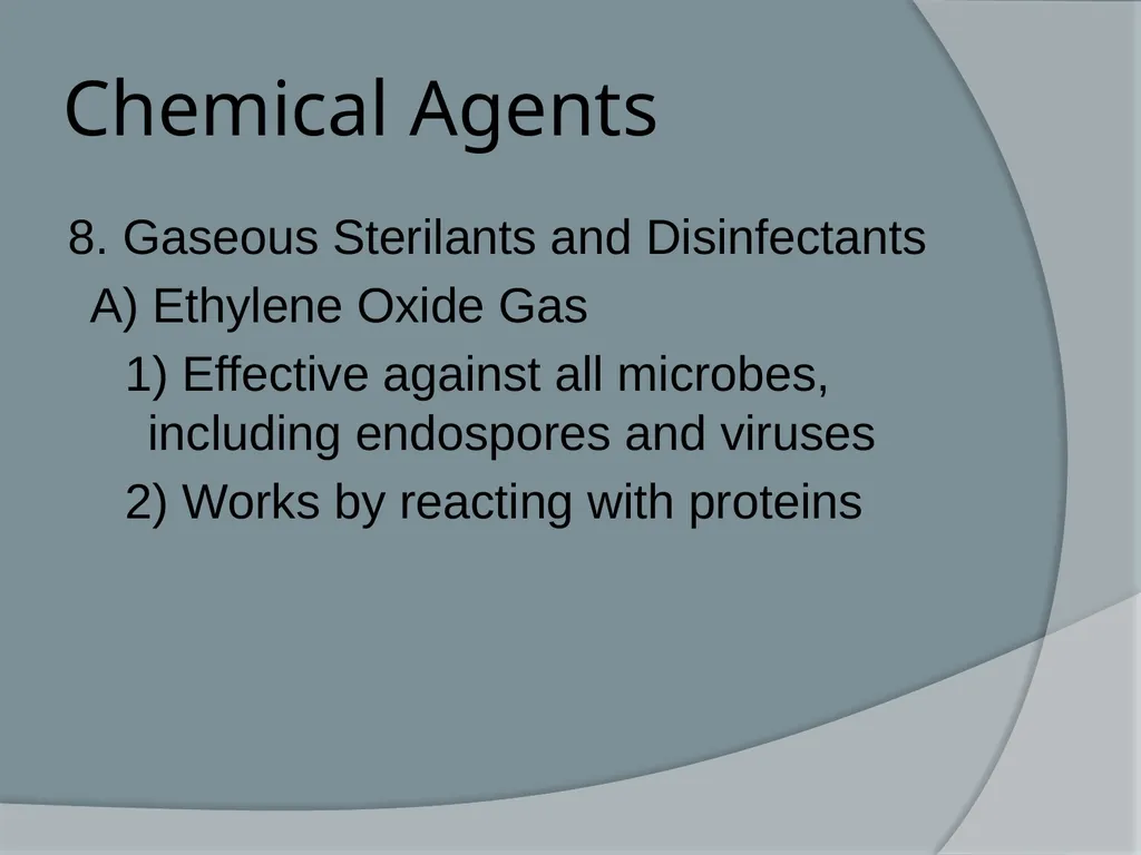 Physical & Chemical Control of Microbes Chapter 11 - slide 59 of 61