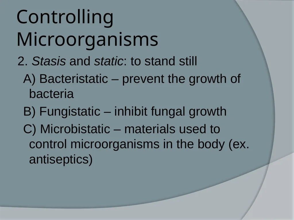 Physical & Chemical Control of Microbes Chapter 11 - slide 12 of 61