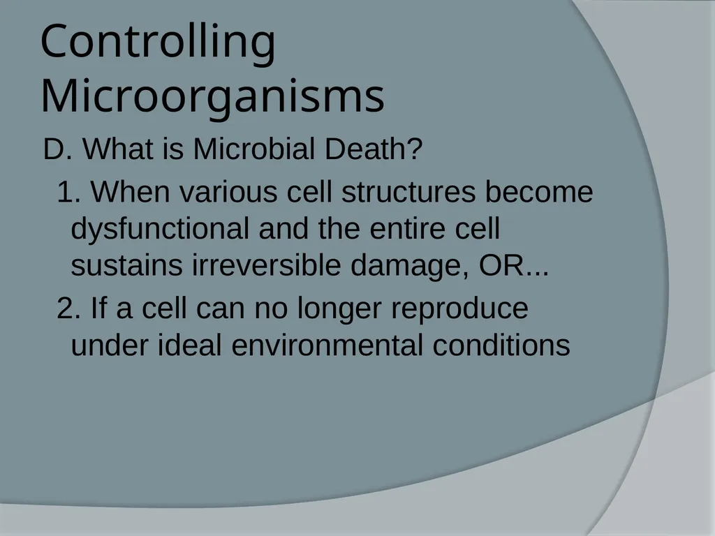 Physical & Chemical Control of Microbes Chapter 11 - slide 13 of 61