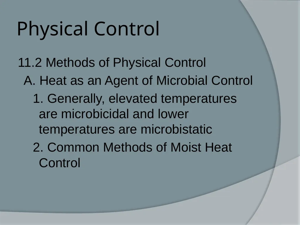 Physical & Chemical Control of Microbes Chapter 11 - slide 20 of 61