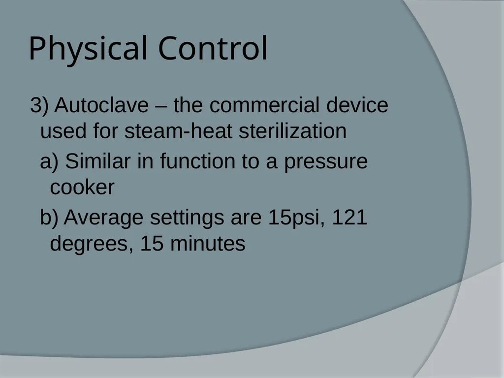 Physical & Chemical Control of Microbes Chapter 11 - slide 22 of 61