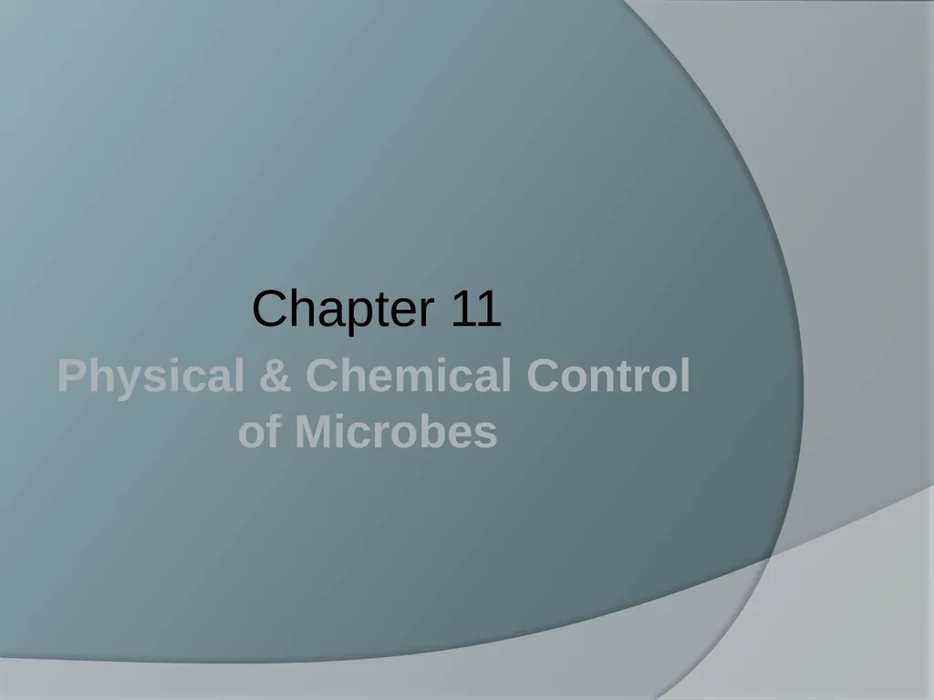 Physical & Chemical Control of Microbes Chapter 11