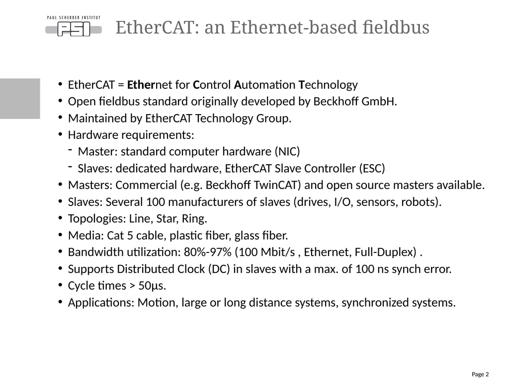 Review of the open source EtherCAT Motion Control - slide 2 of 15