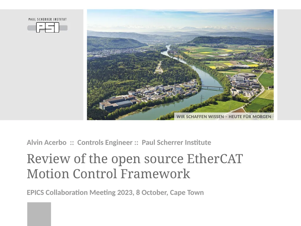 Review of the open source EtherCAT Motion Control - slide 1 of 15