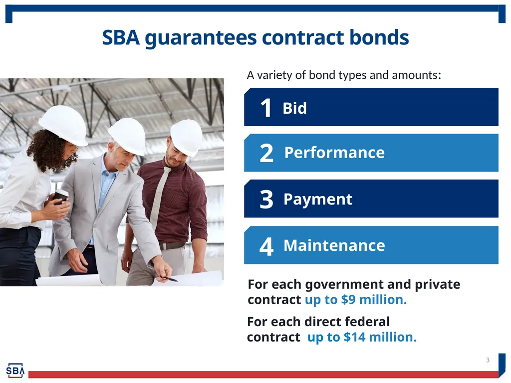 Surety Bond Guarantee Program for Small Businesses - slide 3 of 12