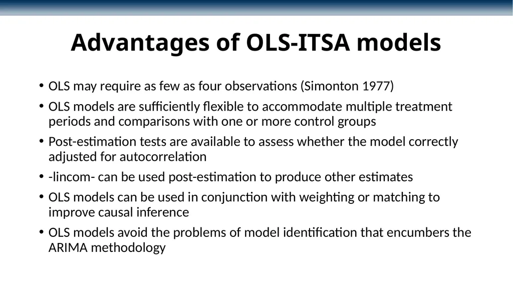 Conducting interrupted time-series analysis for - slide 10 of 34