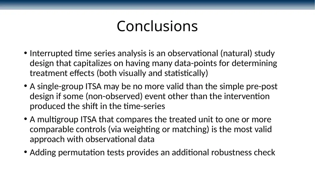 Conducting interrupted time-series analysis for - slide 31 of 34