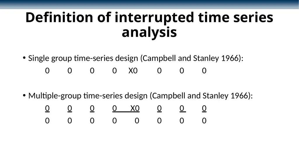 Conducting interrupted time-series analysis for - slide 4 of 34