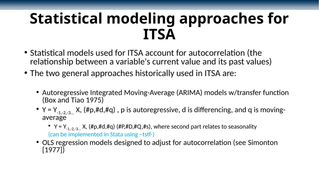 Conducting interrupted time-series analysis for - slide 7 of 34