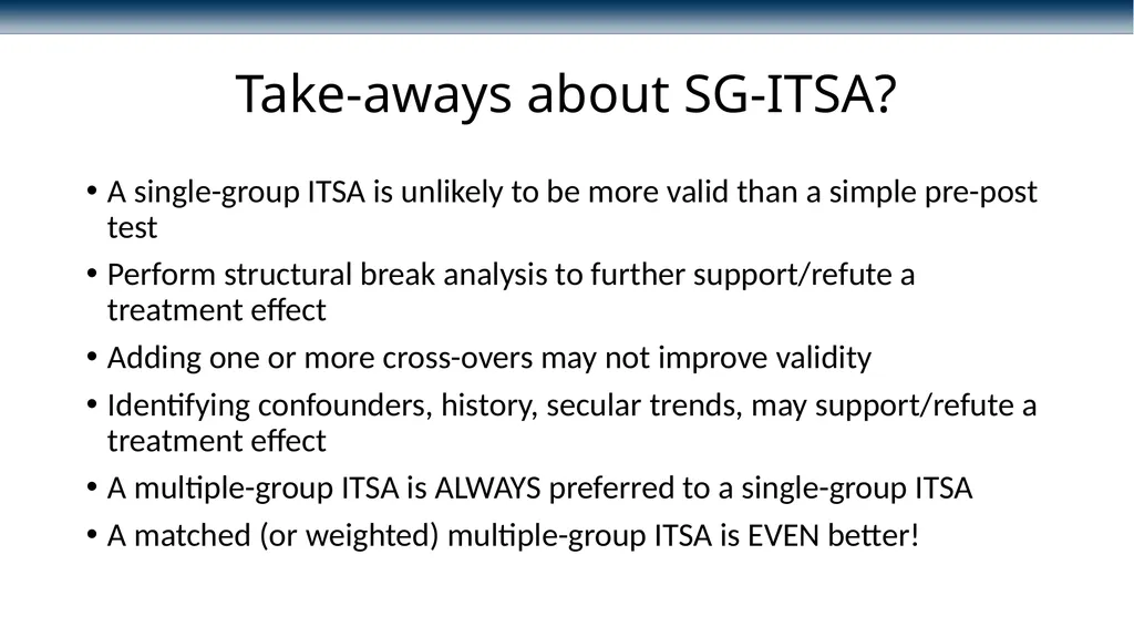 Conducting interrupted time-series analysis for - slide 26 of 34