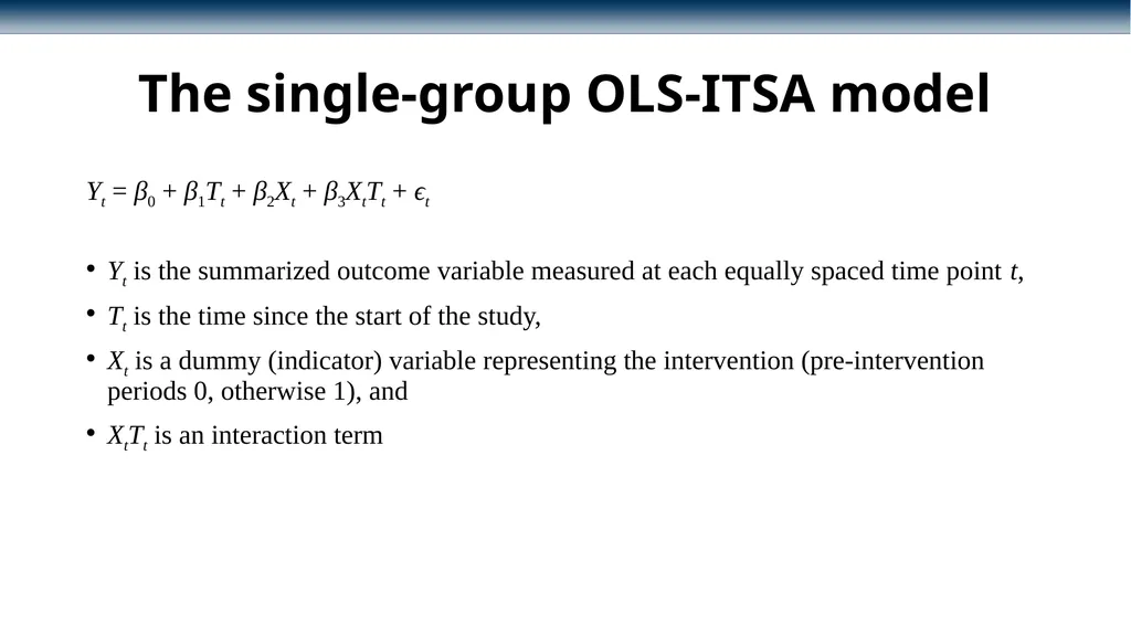 Conducting interrupted time-series analysis for - slide 12 of 34