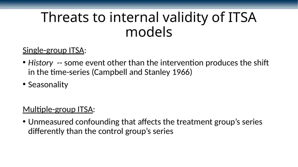 Conducting interrupted time-series analysis for - slide 17 of 34