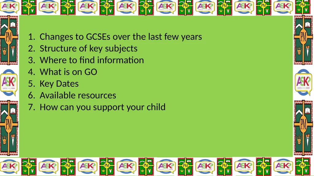 Changes to GCSEs over the last few years Structure - slide 2 of 21