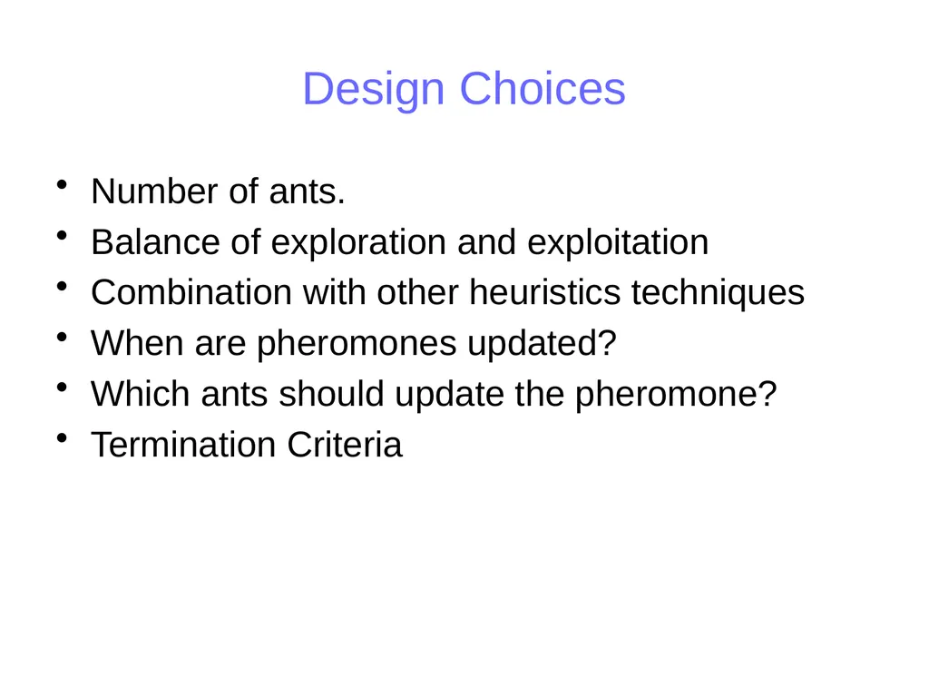 Ant Colony Optimization Prepared by: Ahmad - slide 49 of 50