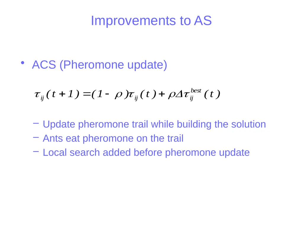 Ant Colony Optimization Prepared by: Ahmad - slide 28 of 50