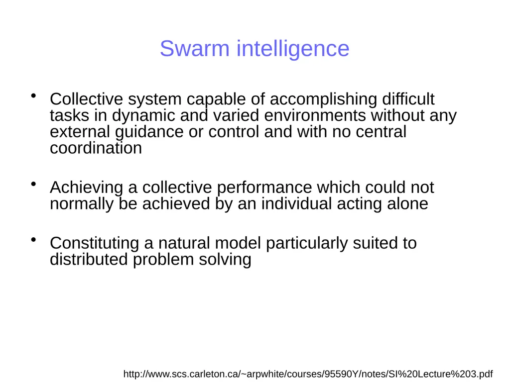 Ant Colony Optimization Prepared by: Ahmad - slide 3 of 50