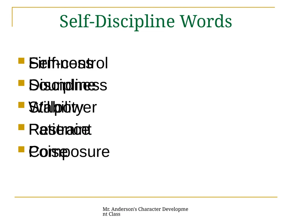 Mr. Anderson's Character Development Class - slide 5 of 31
