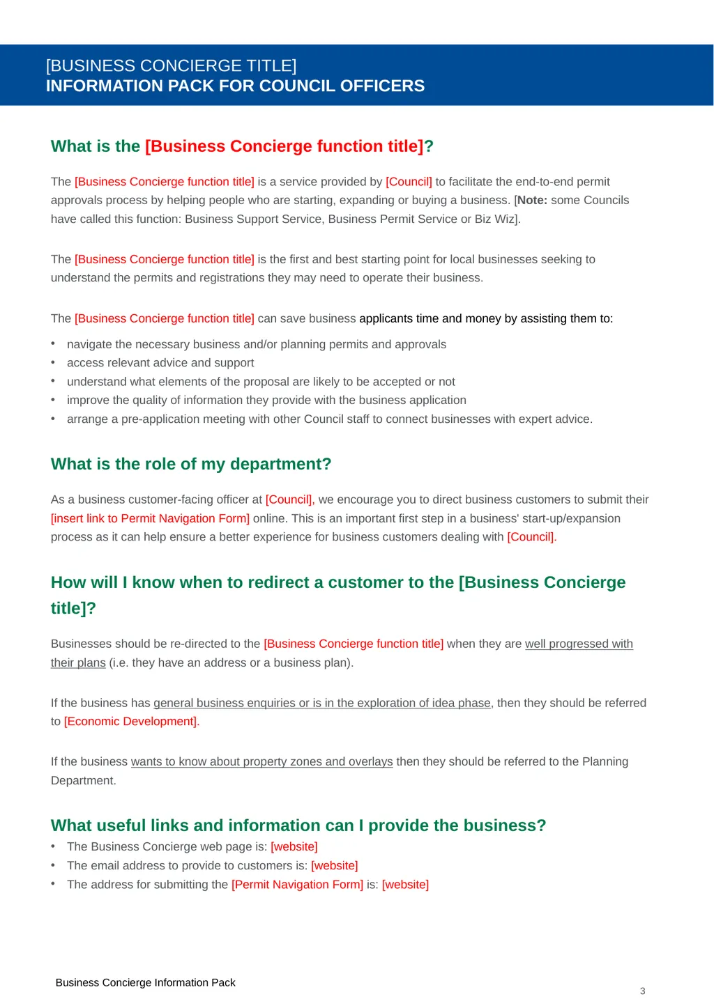 Business Concierge Information Pack Council User - slide 3 of 6