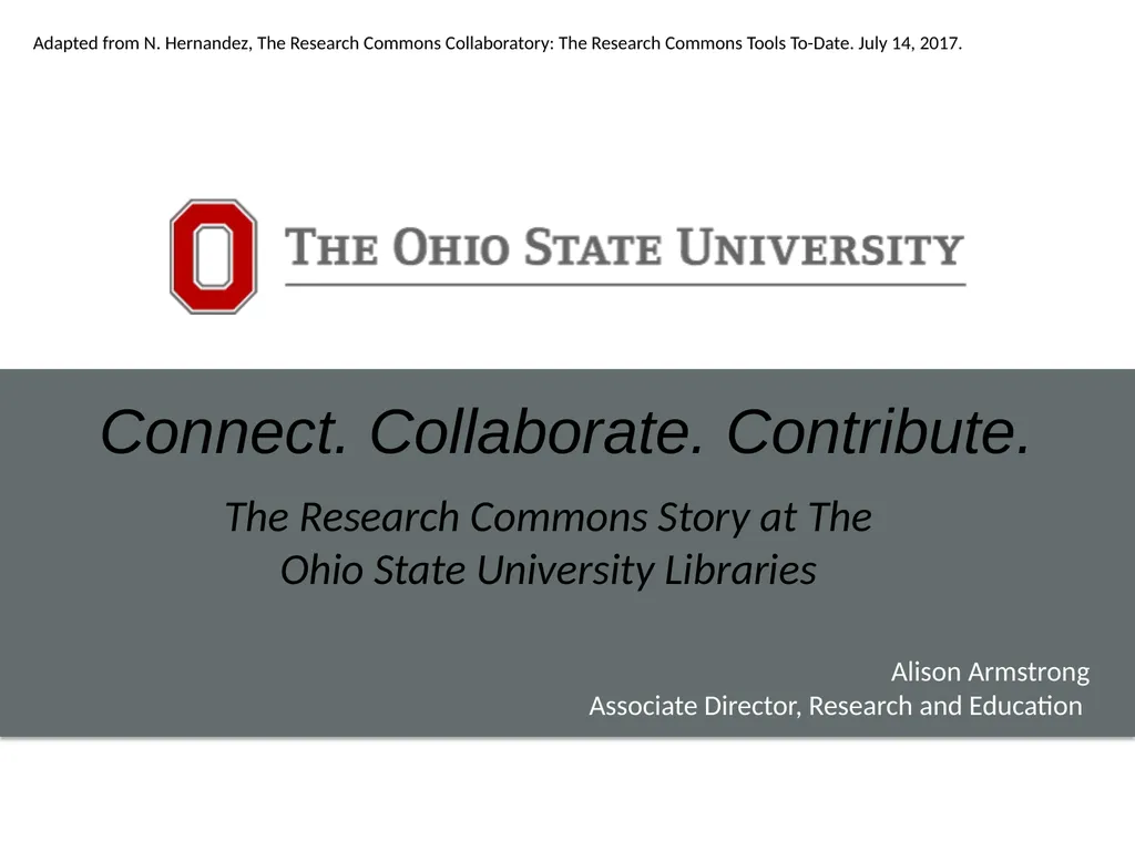 Connect. Collaborate. Contribute. The Research - slide 1 of 22